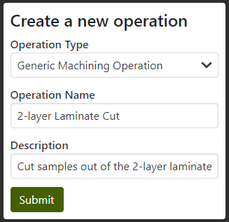 Cut Operation Dialog