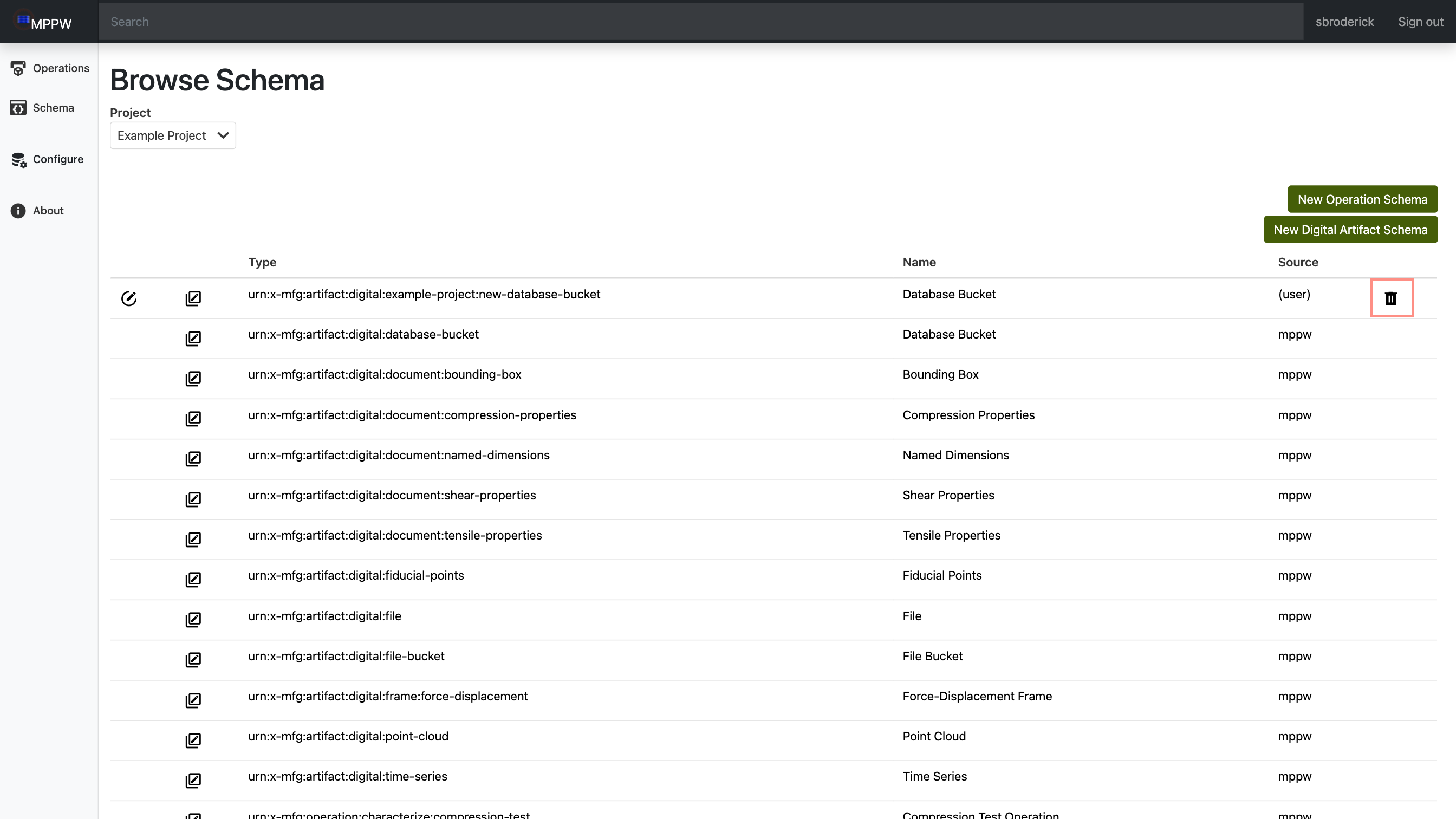 Delete Schema