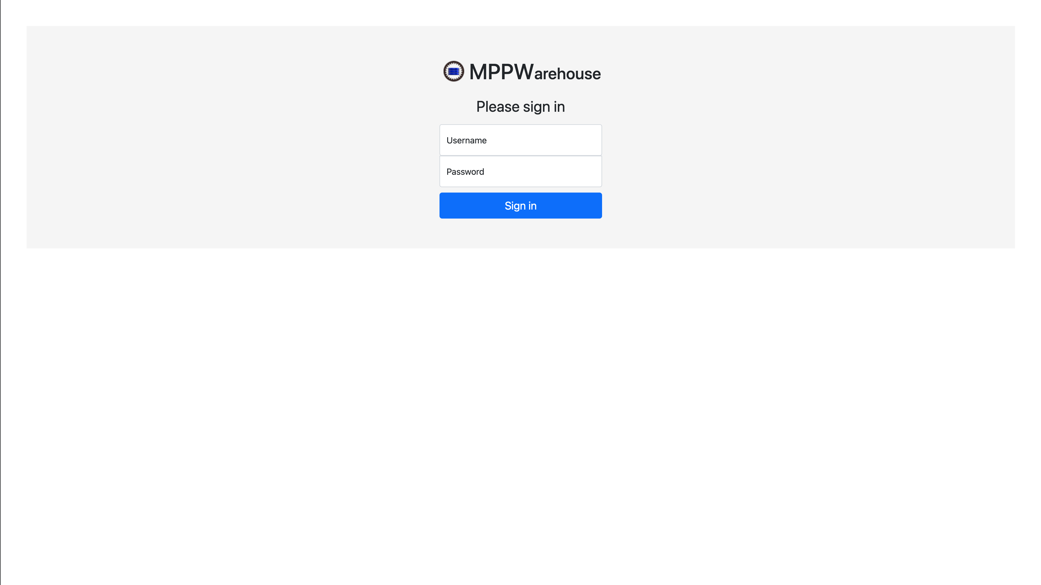 login page